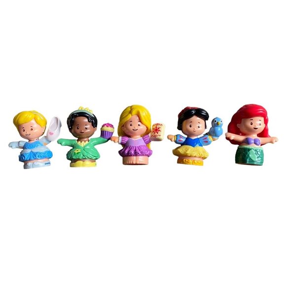 Little People Other - Little People Disney Princess Lot Tiana Ariel Rapunzel Snow White Cinderella